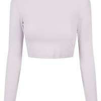 Urban Classics Women’s Ladies Organic Cropped Turtelneck Longsleeve T-Shirt