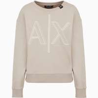 Armani Exchange Women’s Ax Outline Logo Print Crew Neck Sweatshirt