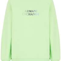 Armani Exchange Women’s Metallic Logo Terry Crewneck Pullover Sweatshirt