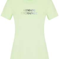 Armani Exchange Women’s Ombre Metallic Logo Cotton Jersey T-Shirt