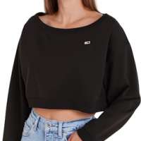 Tommy Jeans Women Sweatshirt Off Shoulder Boat Neck