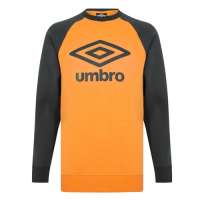 Umbro Mens Raglan Sweat Crew Sweater OrangeBlue XL