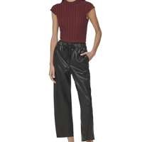 DKNY Women’s Butter Pu Wide Leg Trousers Casual Pants