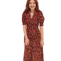 Joe Browns Women’s Autumn Floral Statement Collar 34 Sleeve Midi Dress