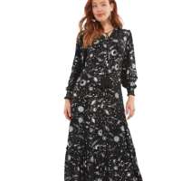 Joe Browns Women’s Foiled Constellation Star Print Tie Neck Maxi Dress Casual Night