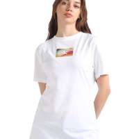 Calvin Klein Jeans Women Illuminated Box Logo Slim Tee SS T-Shirts White