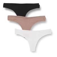 Calvin Klein Women Pack of 3 Thong Ideal Modal Rib Textured