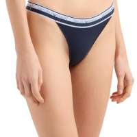 Emporio Armani Women’s Stretch Cotton Logoband 2-Pack T-Thong Panties