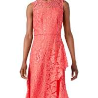 Gina Bacconi Women’s Corded Lace Waterfall Frill Dress Cocktail