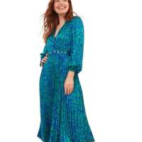 Joe Browns Women’s Bold Animal Printed Pleated Wrap Front Satin Maxi Dress