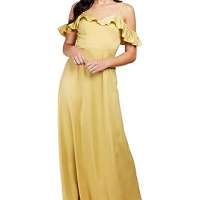 Little Mistress Women’s Satin Maxi Bridesmaid Dress