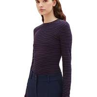 TOM TAILOR Denim Women’s 1039798 Long-Sleeved Shirt with Stripes