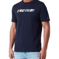 Tommy Hilfiger Men’s Multicolour Hilfiger Tee Mw0mw34419 SS T-Shirts