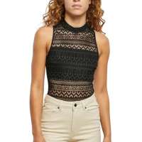 Urban Classics Women’s Ladies Crochet Jersey Turtleneck Body T-Shirt