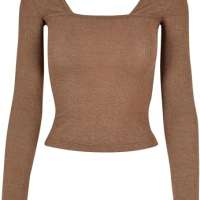 Urban Classics Women’s Ladies Rib Squared Neckline Longsleeve T-Shirt