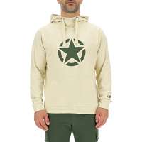 JEEP O102717-M504 J MAN HOODED SWEATSHIRT STAR Large Print J23S AlmondRifle Green S