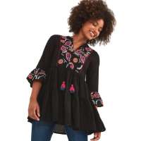 Joe Browns Women’s Paisley Embroidered Flared Sleeve Smock Tunic Shirt