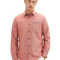 TOM TAILOR Men’s Regular fit Dobby Shirt with Chest Pocket