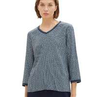 TOM TAILOR Women’s 1035850 Long-Sleeved Shirt with Pattern