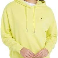 Tommy Hilfiger Women’s REG FLAG ON CHEST HOODIE Yellow Tulip XXS