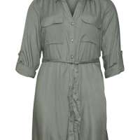 VERO MODA CURVE Women’s Vmbumpy LS Shirt Dress WVN Curve Noos Collar